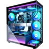 MUSETEX CASE PC ATX 7 ventole PWM ARGB preinstallate, case per computer Mid Tower Type-C con doppio vetro temperato a vista, case per PC da gioco, nero (K2)