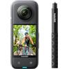 Insta360 X3 Selfie Stick Kit Action Camera 360 con 5.7K 360 Active HDR Videocamera 4K Obiettivo Singolo Telecamera Impermeabile, Stabilizzazione FlowState, Touch Screen 2.3, Elaborazione AI