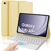 IVEOPPE Tastiera per Samsung Galaxy Tab A9 Plus 11 con Touchpad, Cover Tastiera Trackpad Italiano Bluetooth Rimovibile per Samsung Galaxy Tab A9+ 11 Pollici 2023, Giallo chiaro