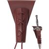 Simaixing Cintura porta pugnale con lacci, stile medievale, con spada, rana, fondina regolabile in pelle per costume cosplay, accessorio per cintura e accessori rinascimentali (bordeaux)