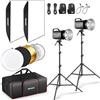 NEEWER Kit Luce Flash Monoluce 800W da Studio: 2pz Luce Stroboscopica S101-400W PRO 5600K con Trigger 2.4G/Lampade Pilota da 150W/Attacco Bowens/Softbox/Stativi/Riflettore/Borsa, Compatibile con QPRO