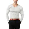 Muhshoiy Maglia Termica Uomo a Maniche Lunghe - Comode Magliette basiche a Strati, T-Shirt Slim Fit a Coste, Intimo Basico e Morbido, Abbigliamento da Casa Rosso L