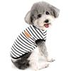 Zunea Maglietta Estate per Cani Piccola Taglia Vestiti a Righe Traspirante in Morbido Cotone per Animali Domestici Cuccioli Gatti Canotta Senza Maniche Chihuahua Tee Shirt Abbigliamento Nero M