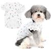 Zunea Maglietta per Cani Piccola Taglia T-shirt Estive in Morbido Cotone Traspirante Gilet Cuccioli Vestiti Stampato Ciliegia Abbigliamento Increspato Maniche Corte Abiti per Chihuahua Bianco S
