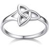 Bestyle Argento 925 Anello a Nodo Irlandese Claddagh, Triquetra a Cuore, Regalo Fedine Argento Anello Donna Ragazza per Anniversario Misura IT 6-27