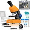 Bresser 8851310 Microscopio Junior 40 X -640 X con Accessori e Valigetta Rigida