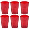Engelland - 6 bicchieri di plastica, colore rosso, da cocktail, 400 ml, impilabili, riutilizzabili, in plastica, effetto gelo, riutilizzabili, per feste, bicchiere da bere