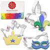 Ann Clark Cookie Cutters Formine per Biscotti Stampi Mardi Gras 3 Pezzi, Prodotto negli Stati Uniti da Ann Clark, Maschera, Corona, Fleur de Lis