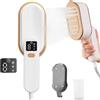 Exsivemy Steamer Da Viaggio Con Schermo LCD, Riscaldamento Rapido 10S, 2000 W, 3 Livelli Di Vapore, Manico Girevole a 180°, Piroscafo Portatile (Bianco)