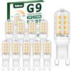 Tailcas Lampadine LED G9 Dimmerabile, 3W Lampadina G9 Luce Calda | Equivalente a 30W, Lampadine G9 LED Risparmio energetico, Angolo a fascio 360° AC 220-240V, Confezione da 10