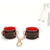 CSCLI 1 paio di manette in pelle rossa e nera, accessori confortevoli per giochi di ruolo