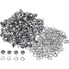 QUARKZMAN 300 Set Kit Occhielli in Metallo 3mm 1/8 Foro Occhielli per Teloni Piccolo Occhiello con Rondelle per Scarpe Vestiti Cintura Etichetta Borsa Tessuto Pelle Progetto, Grigio