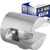 MONTERAL 4 Pezzi Reggimensola Vetro per Mensole di Spessore 4-8 mm - Supporti per Mensole in Vetro In Lega di Zinco e Alluminio - Colore Grigio - Garanzia di 10 Anni - MONTERAL