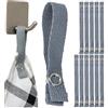 Your Day Mate Appendini senza cucitura per tessuti, confezione da 12, occhielli da 150 x 12 mm, in grigio, in cotone, chiusura a scatto, linguette per appendere asciugapiatti, asciugamani da bagno, stoffa, tessuto