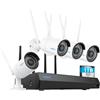 Reolink 5MP Kit Videosorveglianza WiFi dual-band 2,4/5 GHz, 4x Telecamera Wi-Fi Esterno + NVR 12 Canali con HDD 1 TB, Rilevamento Smart, Visione Notturna a 30m, Registrazione 24/7, RLK12-500WB4