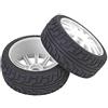 Dilwe Gomme RC Auto Compatibili, Pneumatici in Gomma di Ricambio ad Alta Stabilità con Ammortizzazione Necessaria for accessori per Auto da Corsa su Strada RC Scala 1/8 (Bianco)