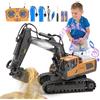 Daioller Giocattoli per bambini a distanza,Ricaricabile RC Pellatrice con pala in metallo,Veicoli da costruzione,Escavatore Rotazione 680,Giocattolo Digger per 100Mins/Suoni/Luce