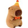 MUNSKT 1 peluche Capybara con cappello di compleanno, simpatico regalo di compleanno per amici, decorazione domestica regalo per feste
