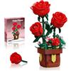 TYCOLE Set di costruzioni botaniche con rose e fiori, blocchi di piante bonsai di piante artificiali per adulti, regalo di compleanno di Natale per donne adulte, ragazze di età 8-12 anni (307 pezzi)