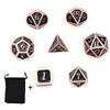 DollaTek Dadi poliedrici in Metallo 7PCS con Custodia Nera per Giochi di Ruolo Dungeons And Dragons D&D Math Teaching (Arancione)