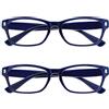 OPULIZE The Reading Glasses Company Blu Scuro Lettori Valore 2 Pacco Uomo Donna Rr77-3 +1,50 - 58 Gr
