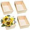 VIQIHEOE Scatole Portaoggetti in Legno Grezzo, 4 Pezzi Scatole Rettangolare Fai Da Te in Legno, 15x10x6 cm Scatola di Legni Senza Coperchio Organizer, per Oggetti da Collezione, Decorazione