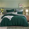 Ruikasi, biancheria da letto 200 x 220 cm, set completo verde grigio, 3 pezzi - copripiumino reversibile con cerniera, set biancheria da letto in microfibra Oeko-TEX, morbido e non necessita di