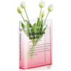 BuyCard Vaso a libro trasparente per fiori, vaso da fiori trasparente per l'arredamento della casa, creatore di differenze, regalo per motivare. (BK-TM-DM-PINK)