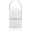 LUUK LIFESTYLE Lanterna LED moderna per interni ed esterni, lampada da tavolo decorativa, senza fili e portatile con luce calda bianca, in bianco