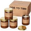 M&SENSE Set di candele profumate M&SENSE, candela profumata autunnale, candele naturali in cera di soia in vetro, candele regalo per la mamma, Natale, compleanno, bagno, yoga, Halloween, 4x100g per il giorno