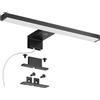 DEELUX Lampada da Specchio con Interruttore touch,Luce LED per Specchio Dimmerabile (55~550 lm) 5W 30cm,Bianco Neutro 4000K,Lampada Armadio Applique da Parete IP44 230V,Nero