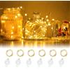 Auting, catena luminosa a LED a batteria, 6 pezzi da 2 m, 20 LED, mini catena luminosa a batteria, luce bianca calda, per interni, per Natale, Halloween, matrimonio, festa, illuminazione decorativa