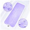 ADOV Tappetino da Bagno Antiscivolo, 100x40 cm Extra Lungo Tappetino da Bagno Antiscivolo, 200 Ventose, Fori di Drenaggio, Lavabile in Lavatrice, Antimuffa, Materiale PVC, Tappetino Doccia Resistente