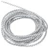 QUARKZMAN Corda Intrecciata in Poliestere 15m, 2mm 3 Strati Cordino Decorativo Ritorto Flessibile Brillante per Tenda Artigianato Regalo Borsa Decorazioni Natalizie, Argento - 16ft