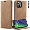 Monweicz Cover Compatibile con IPhone 14 Plus, Custodia Portafoglio con Slot per Scheda, Protezione Completa Premium in Pelle PU, Flip Libro Magnetica IPhone 14 Plus, Marrone