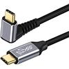 NFHK Cavo dati USB 3.1 10 Gbps 100 W con angolo di 90 gradi verso l'alto e verso il basso di tipo C da USB-C maschio a maschio, per telefono portatile, 200 cm