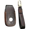 HIBEYO Custodia per Chiave Auto, Adatta per Mercedes Benz E S A Classe CLA GLE GLC GLK AMG, Portachiavi A Nero
