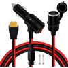 HuaLiSiJi Splitter Accendisigari Auto con Interruttore 12V 24V Cavo di Prolunga per Accendisigari con Cavo Accendisigari XT60 14AWG per Auto, Moto, Barca (14AWG, 1 m)