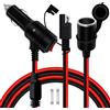 HuaLiSiJi Cavo di Prolunga per Accendisigari con Interruttore 12V 24V Splitter Accendisigari Auto Maschio Femmina con SAE Connettore Cavo 14AWG per Auto, Moto, Barca (14AWG, 1 m)
