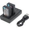 QIAO JIN LIN Batteria di ricambio (confezione da 2) e caricatore USB Dual LED Smart compatibile per EN-EL9 ENEL9 EN-EL9A e D40 D40x