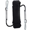 MoonSing Corda da Arrampicata, 8 mm Corda di Sicurezza con Moschettone, 10 Metri Corda Multiuso in Nylon ad Alta Resistenza per Esterni Adatto All'arrampicata Campeggio Paracadute Salvataggio (10M)