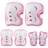 Plusawa Ginocchiere per bambini, gomitiere, polsiere, si illuminano al buio, set di attrezzi sportivi protettivi per skateboard, ciclismo, pattini a rotelle e attività all'aperto, 0-25 kg (Rosa, M)