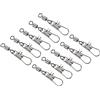 PATIKIL Pesca Girella a Sfera con Moschettone Scatto 20pz 55 Libbre Acciaio Inossidabile Nero Nickel Lenza Connettore per Pesca