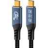 PremiumCord Cavo di Collegamento USB4™ Versione 2, Thunderbolt 4, 16K a 60 Hz, Cavo Dati Ultraspeed fino a 80 Gbps, E-Marker, USB Type-C, Ricarica Rapida fino a 240 W, Blu, Lunghezza 1,2m