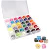 LuminaryLair Set di 36 Bobine da Cucire Multicolori,Set di Bobine Pre-avvolte in Colori Assortiti,Bobine per Macchina da Cucire con Il Filo,Plastica Filo Cotone Cucire Spolette Rocchetti,per Babylock/Janome ecc