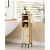 HEYZOEY Armadietto da bagno sottile, autoportante, con porta, armadietto stretto per bagno, cucina, soggiorno, camera da letto, balcone o ufficio, rattan nero