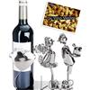 BRUBAKER Portabottiglia da Vino dal Raffinato Design Coppia Innamoranti - Portabottiglie per Vino in Metallo con Biglietto di Auguri