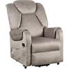 POLTRONE ITALIA Detraibile 19% Poltrona Relax Elettrica 2 motori, reclinazione indipendente schienale pediera 4 ruote spostare utente soffice seduta indeformabile tessuto premium elettrica Grigio