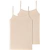 Schiesser 2PACK Spaghettitop Intimo, Sabbia, 54 Donna