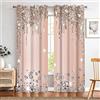 MIZSYE CLZYMS55 - Tende oscuranti in oro rosa con gocce scintillanti, decorazione da parete, per camere da letto, soggiorno, 2 pannelli, 106,7 x 213,4 cm
